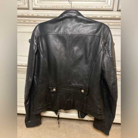 Massimo Dutti genuine sheepskin leather biker jacket black (Women, M size) - Picture 5 of 16